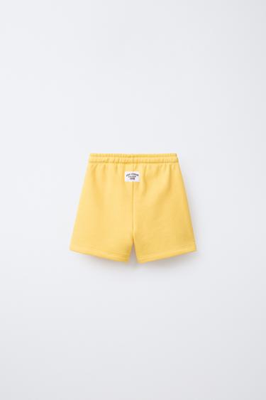 JOGGING BERMUDA SHORTS WITH LABEL DETAIL - Yellow by Zara - Image 1