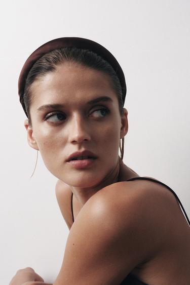 Zara SATIN HEADBAND - Brown