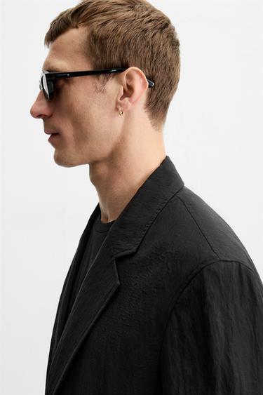 FLOWY CRINKLED EFFECT BLAZER - Black by Zara - Image 4