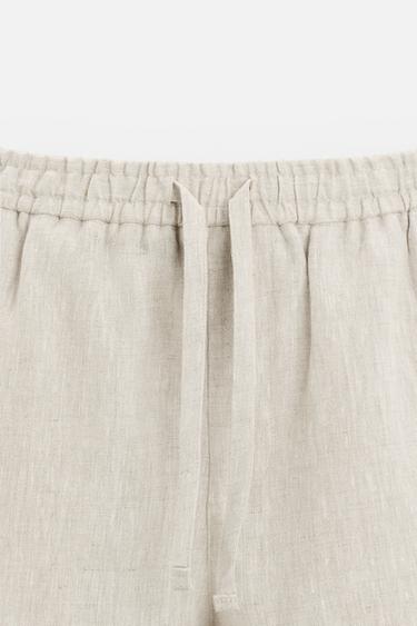 HOSE AUS REINEM LEINEN - Hellbeige von Zara
