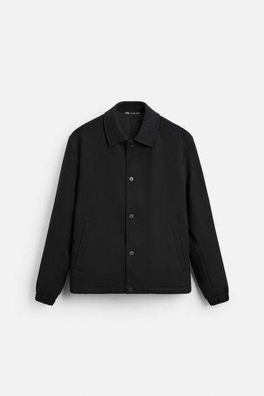 REGULAR FIT OVERSHIRT - Black by Zara