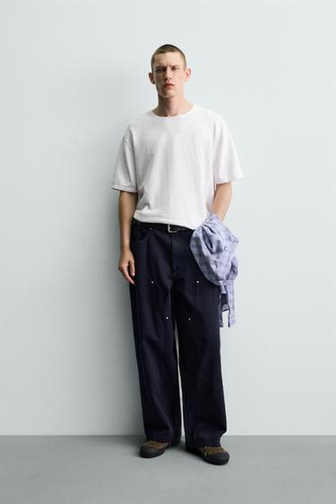 ФАКТУРНА ТРИКОТАЖНА ФУТБОЛКА ФЛАМЕ - Білий Zara