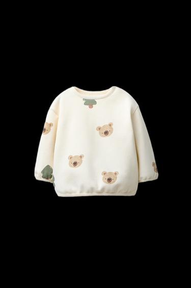 FOREST AND BEAR PRINT SWEATSHIRT - Ecru by Zara - Image 0