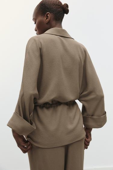 SAFARI FLOWING SHIRT - camel by Zara - Image 3