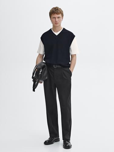 Veste sans manches en maille 100 % coton - Bleu marine de Zara - Image 0