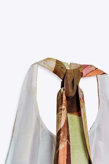 ROBE MI-LONGUE À IMPRIMÉ TROPICAL - Multicolore de Zara - Image 8