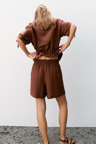 ELASTIC WAIST BERMUDA SHORTS - dark russet by Zara - Image 2