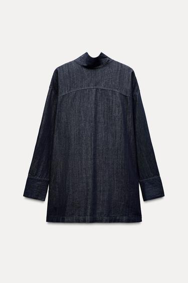 CAMISA LAZADA BOTONES ZW COLLECTION - Azul de Zara