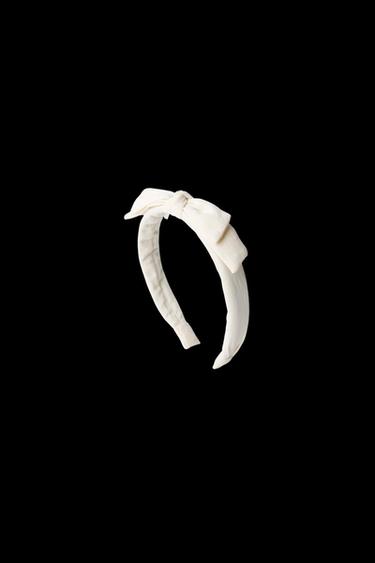 Zara PLAIN BOW HEADBAND - Ecru - Image 0