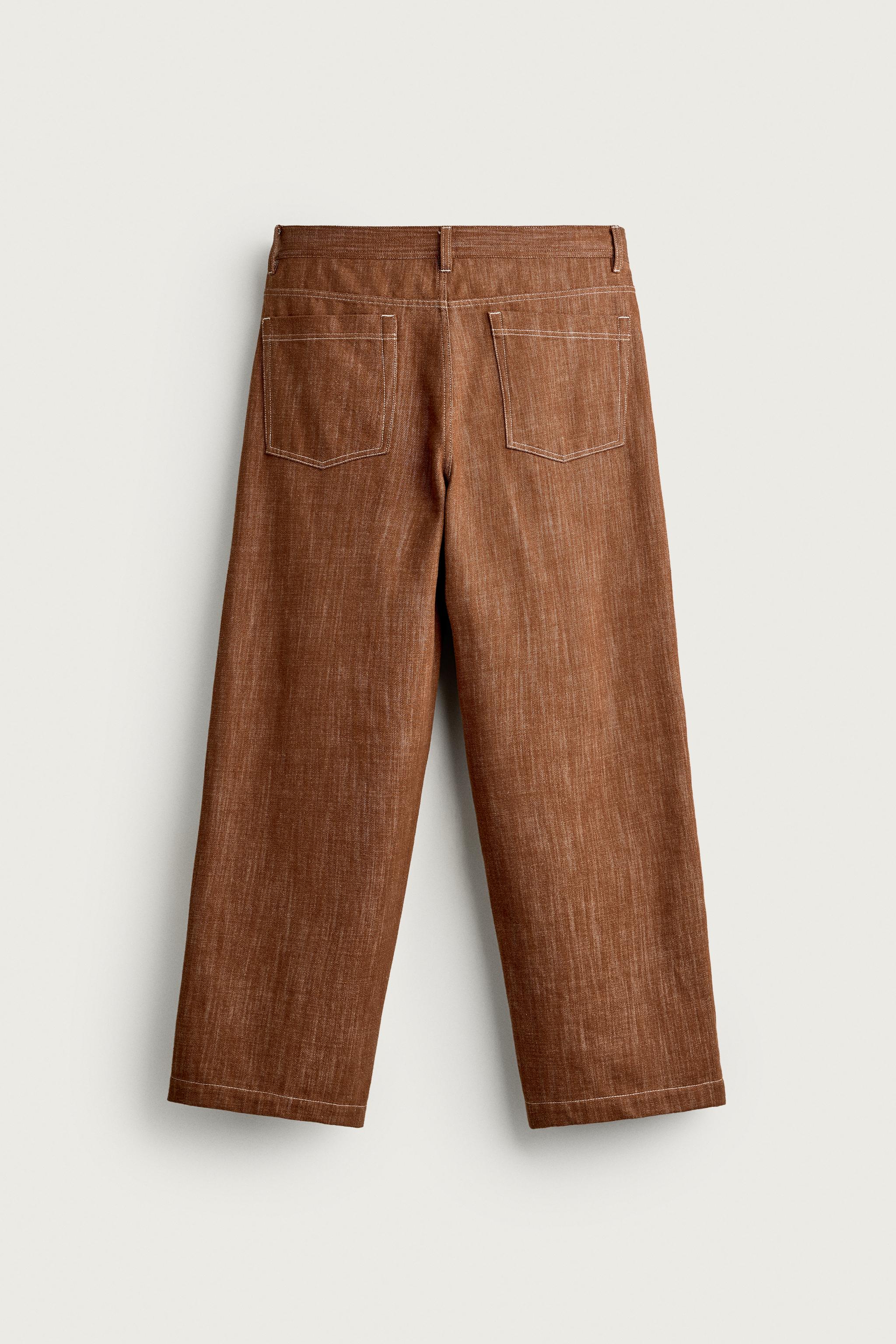 PANTALON COUPE DÉCONTRACTÉE À SURPIQÛRES