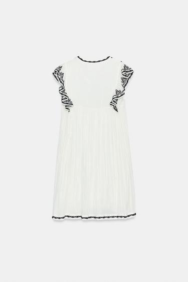 ROBE BRODERIES CONTRASTE ZW COLLECTION - Blanc / Noir de Zara - Image 5