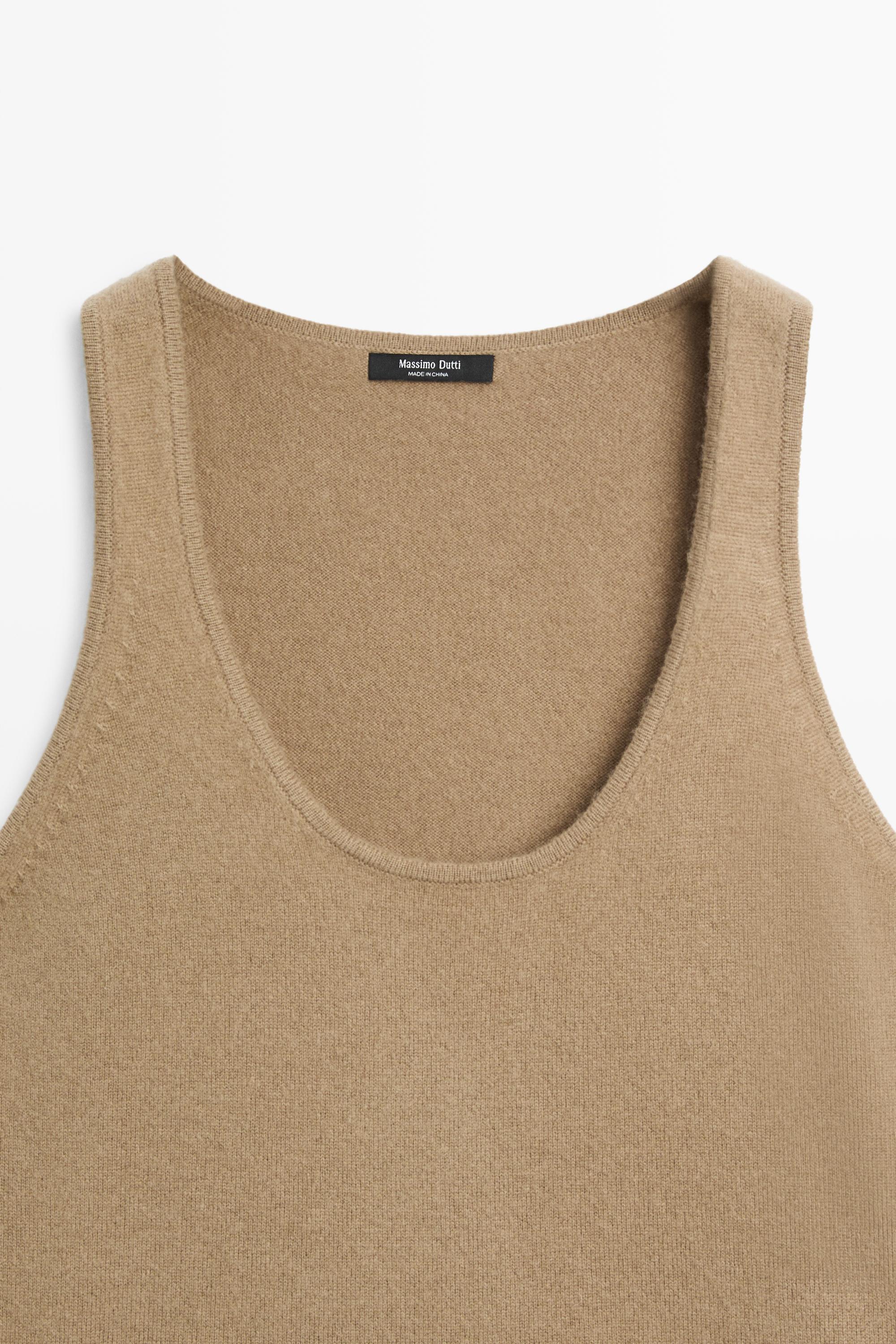 Wool blend knit round neck top