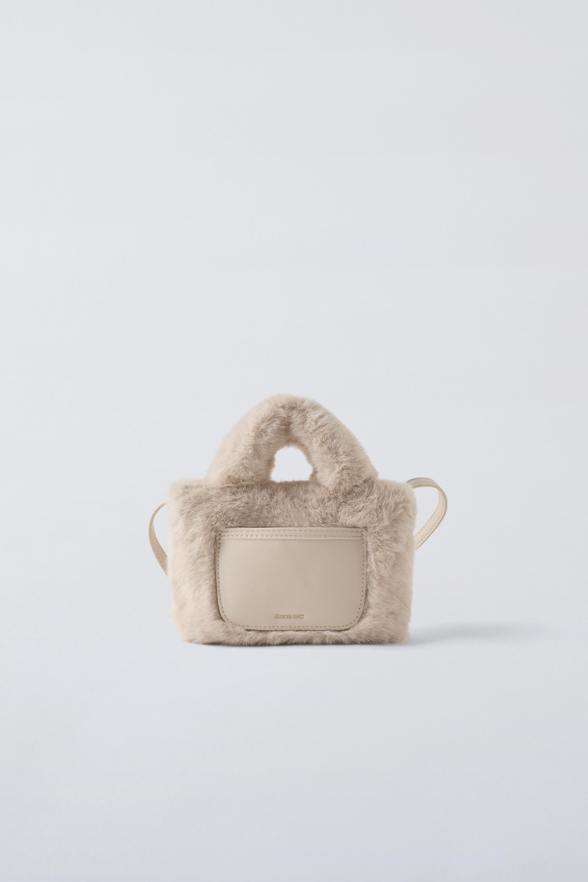 NEUTRAL FAUX FUR CROSSBODY BAG