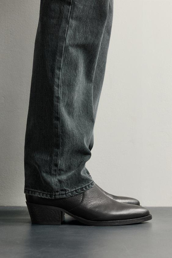 LEATHER BOOTS - Black by Zara - Image 0