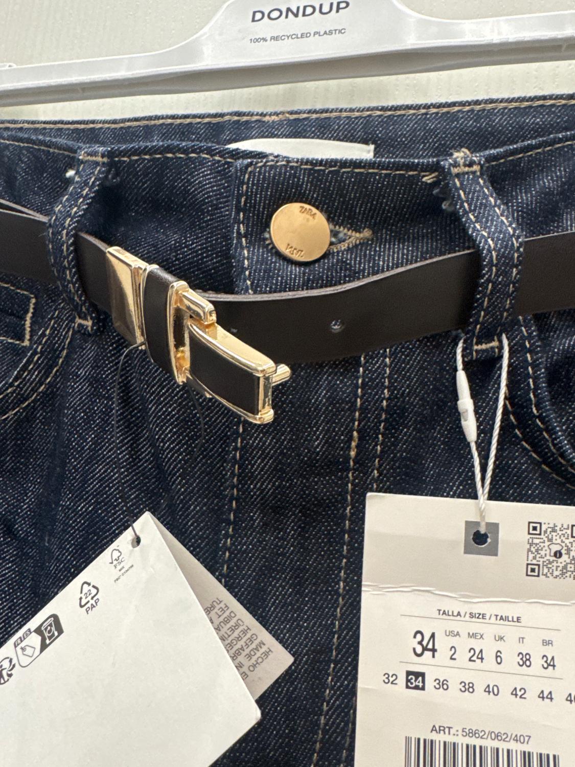 Z1975 HIGH-WAIST STRAIGHT SLIM FIT BELTED JEANS - Image 3