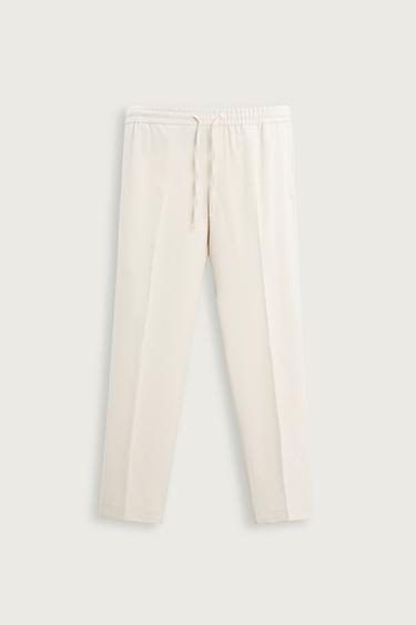 COMFORT FIT JOGGER WAIST TROUSERS - Ecru by Zara