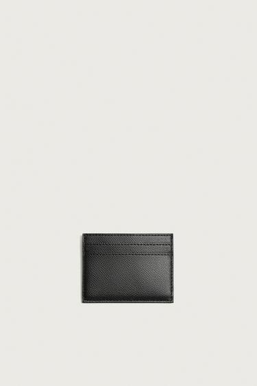 TEXTURED CARD HOLDER - Black by Zara