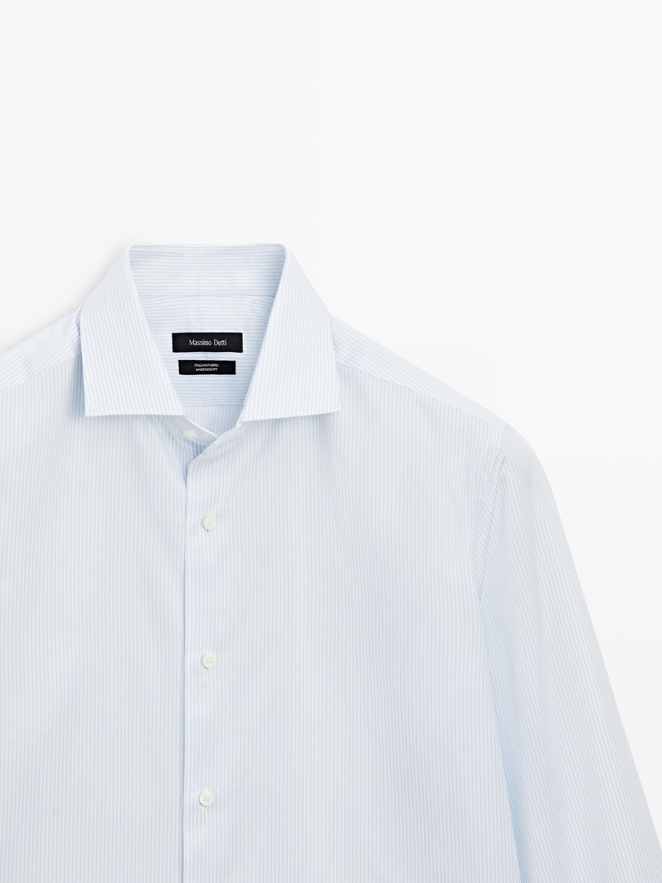 Slim fit 100% cotton double stripe shirt