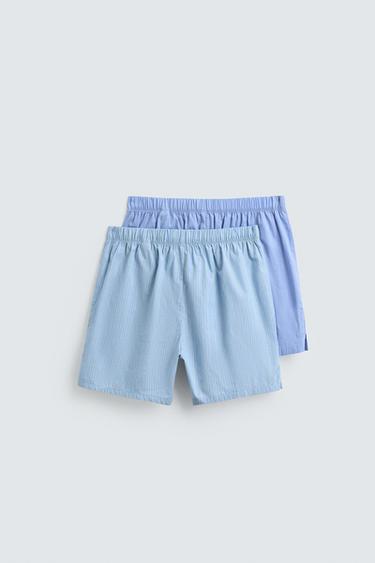 PACK DE 2 BOXERS EN POPELINE - Bleu ciel de Zara - Image 1