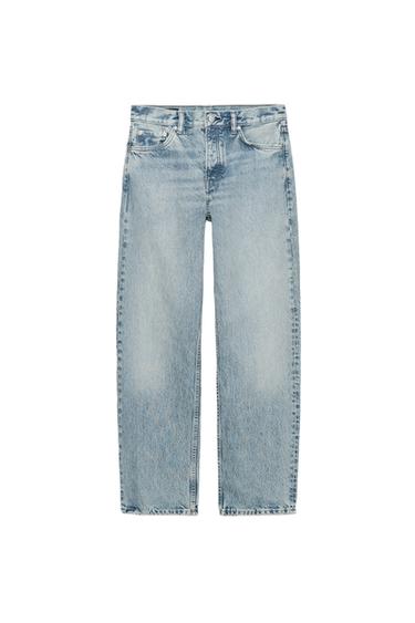 ZW COLLECTION MID-WAIST STRAIGHT-LEG JEANS - Light blue by Zara