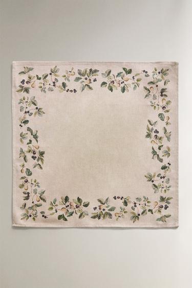 LOT DE SERVIETTES IMPRIMÉ FRUITÉ (LOT DE 2) - Verdâtre de Zara - Image 1