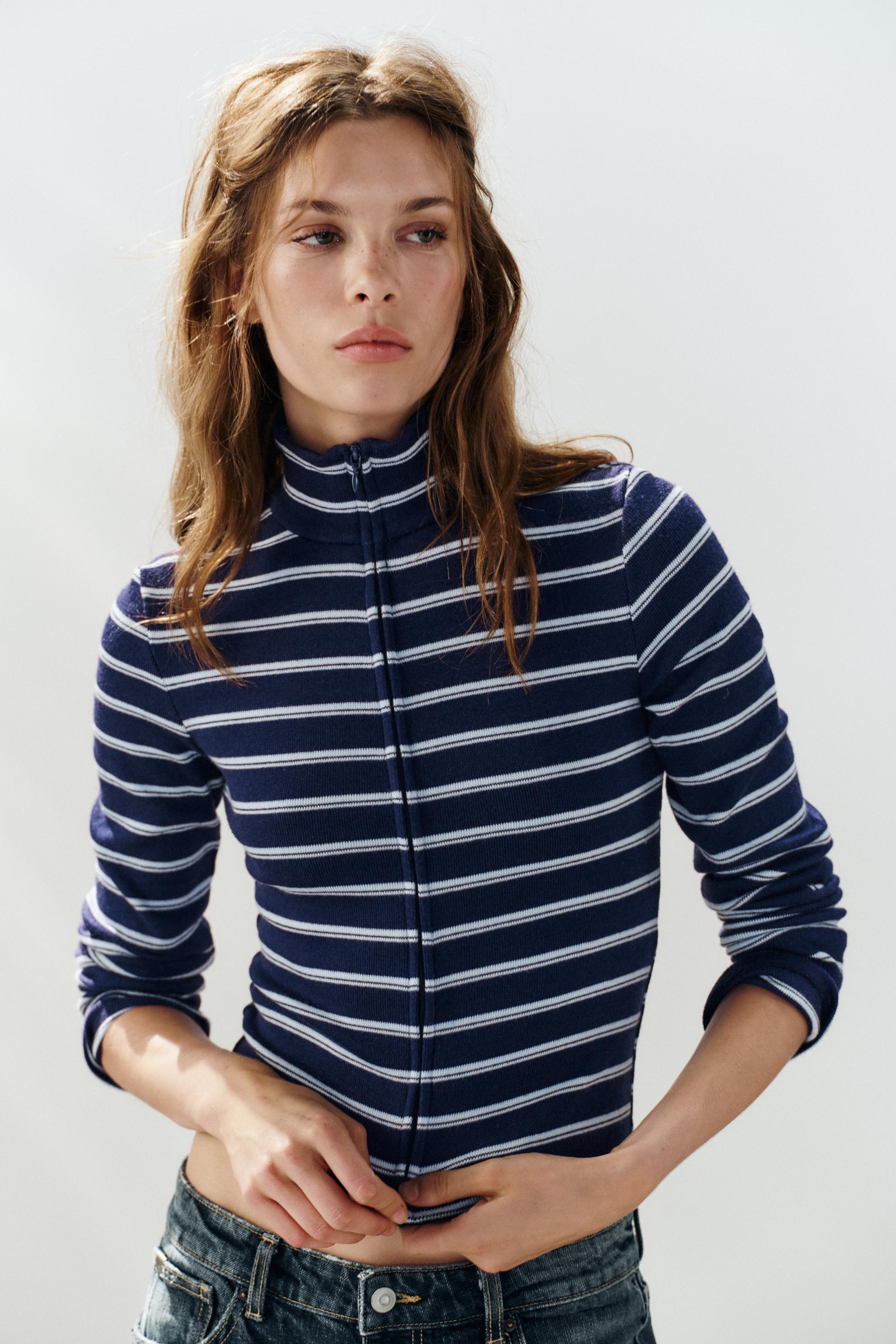 STRIPED ZIP JACKET