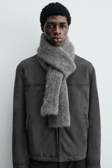 BUFANDA PUNTO MEZCLA ALPACA - Gris vigoré de Zara - Imagen 0