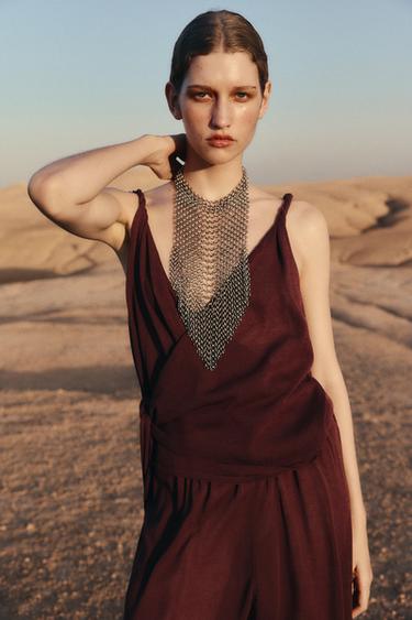 TOP PUNTO LAZADA - Marrón de Zara