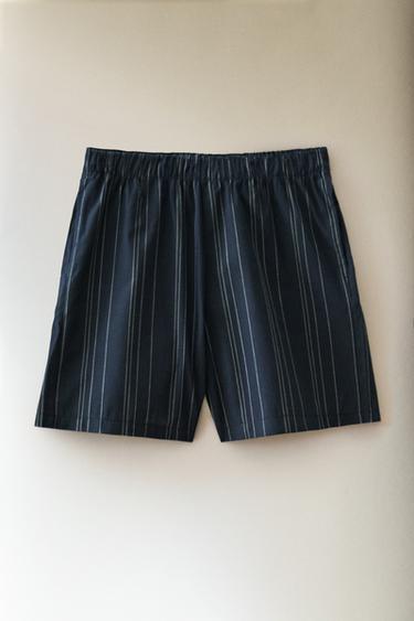 STRIPED COTTON SHORTS - Blue by Zara - Image 4