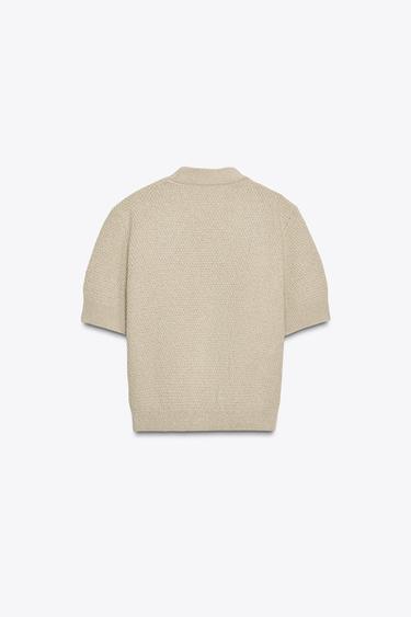STAR BUTTON TEXTURED KNIT CARDIGAN - Sand by Zara - Image 5