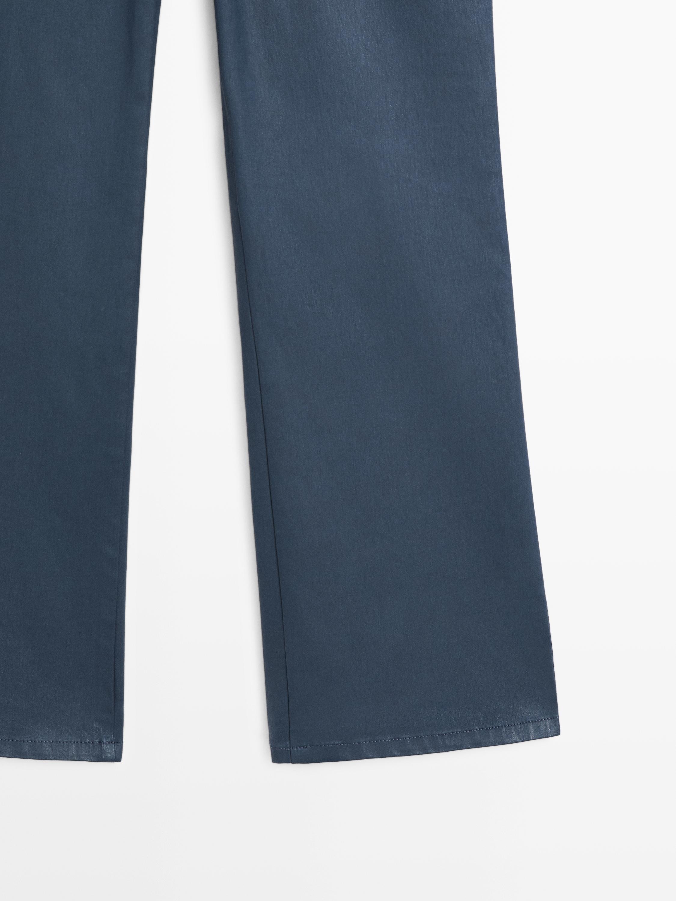 Pantalon flare cropped enduit