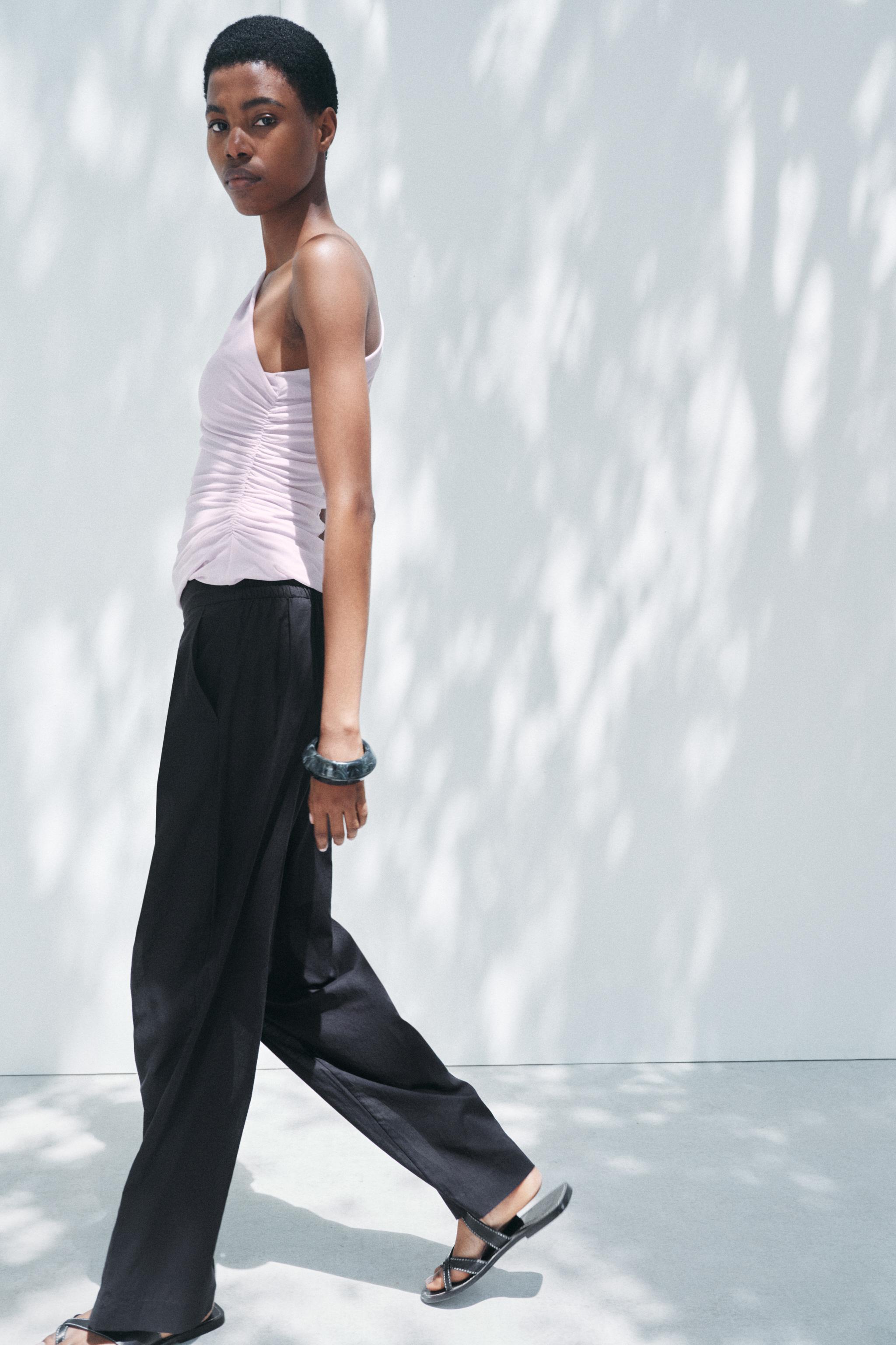 RUCHED ASYMMETRIC TOP - Black | ZARA United States RUCHED ASYMMETRIC TOP - Black | ZARA United States