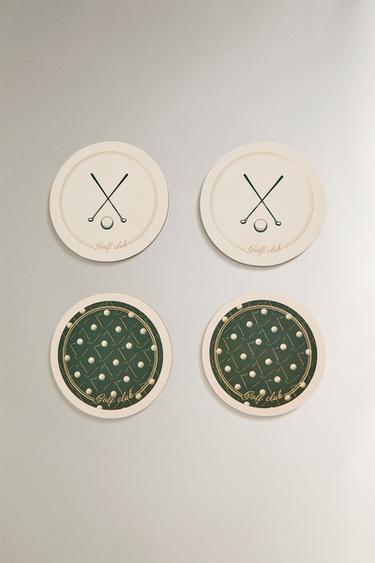 LOT DESSOUS DE VERRE LIÈGE GOLF (LOT DE 4) - Vert de Zara - Image 0