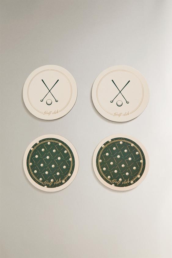 Golf Cork Coasters, Set of 4