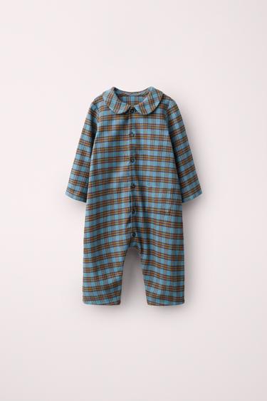 CHECK LONG JUMPSUIT CREATED BY CARAMEL LONDON X ZARA - Blue / Green by Zara