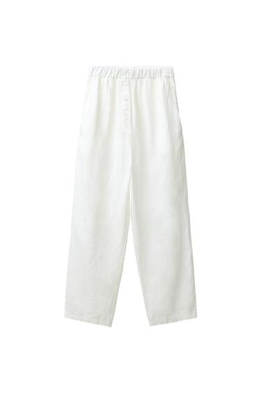 100% LINEN TROUSERS CREATED BY CARAMEL LONDON X ZARA - ecru-white by Zara