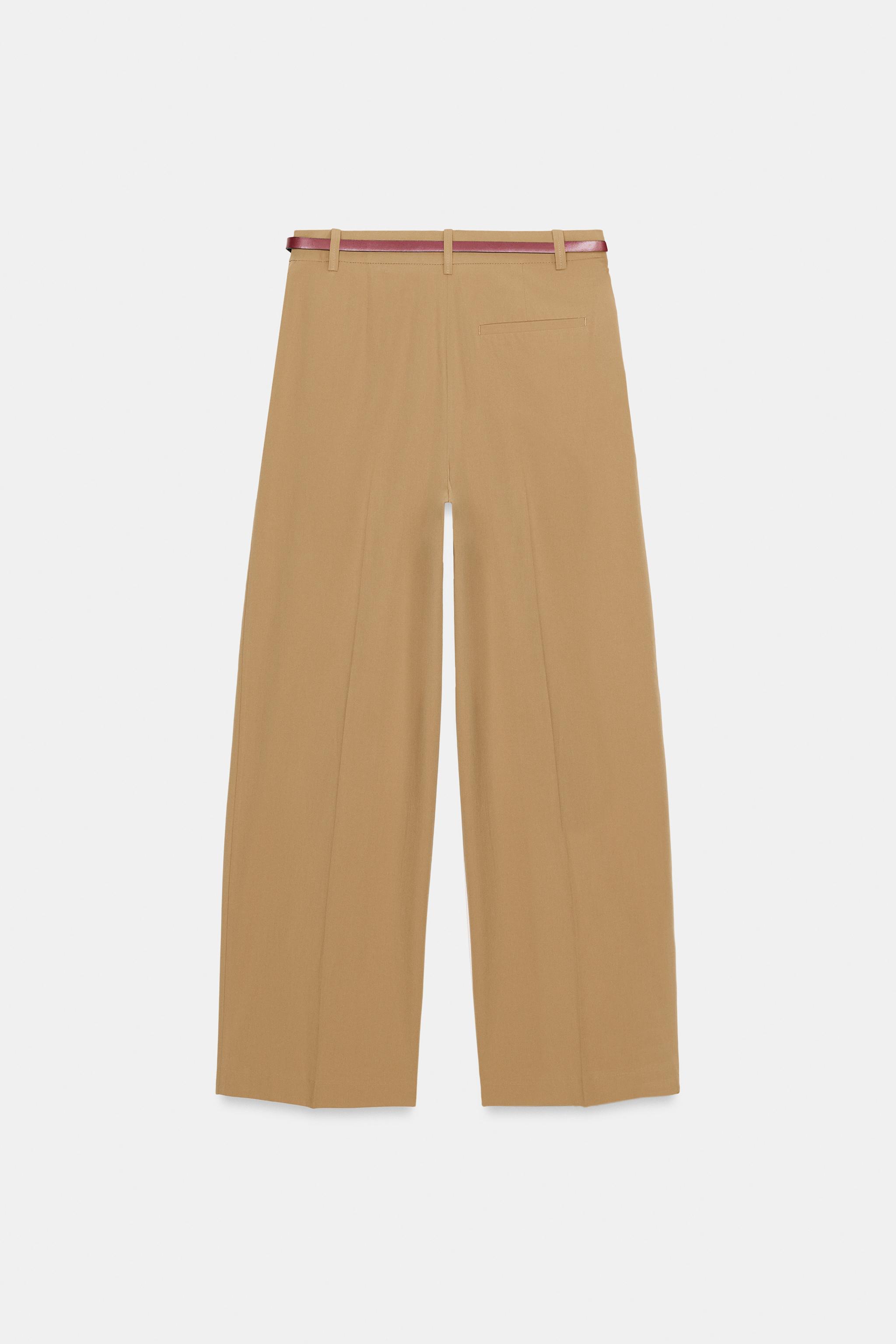 BELTED PLEATED PANTS