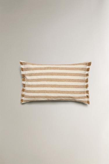 STRIPED CUSHION COVER - Ochre by Zara - Image 2