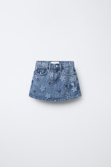 SHORT-SAIA DENIM COM ESTRELAS - Azul da Zara
