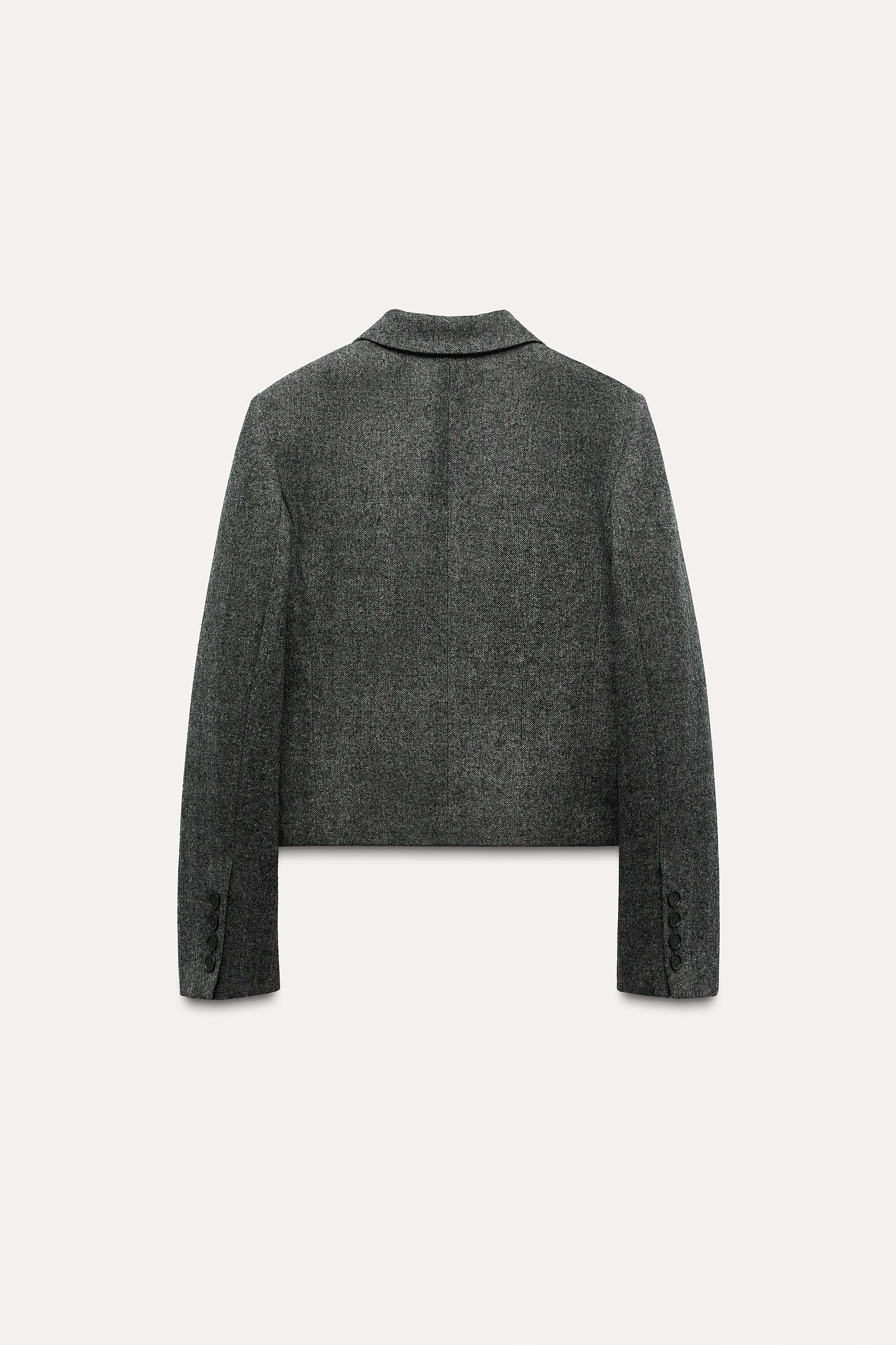【ZARA】限定品 ZW COLLECTION DOUBLE-BREASTED WOOL BLAZER HERRINGBONE WOOL BLAZER ZW COLLECTION - Grey | ZARA Australia
