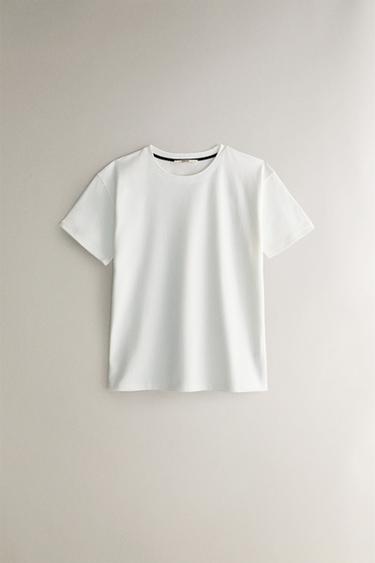 SHORT SLEEVE T-SHIRT - Oyster-white by Zara - Image 0