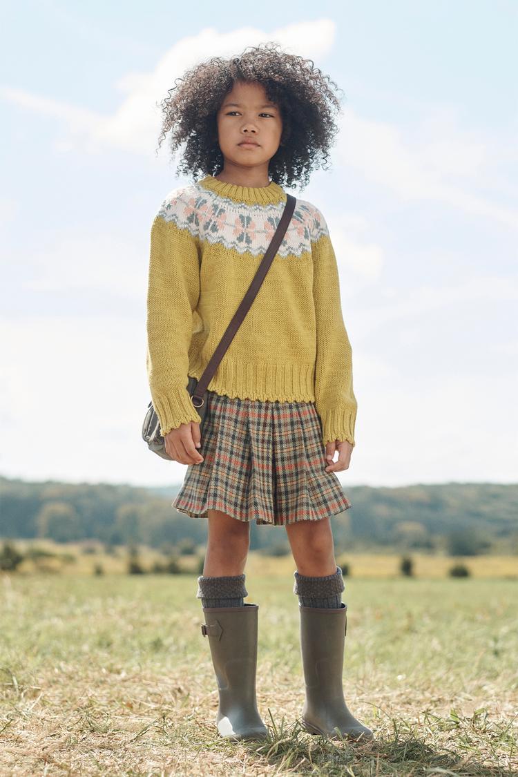 LIMITED EDITION WOOL BLEND GREEK PRINT SWEATER Lime green ZARA