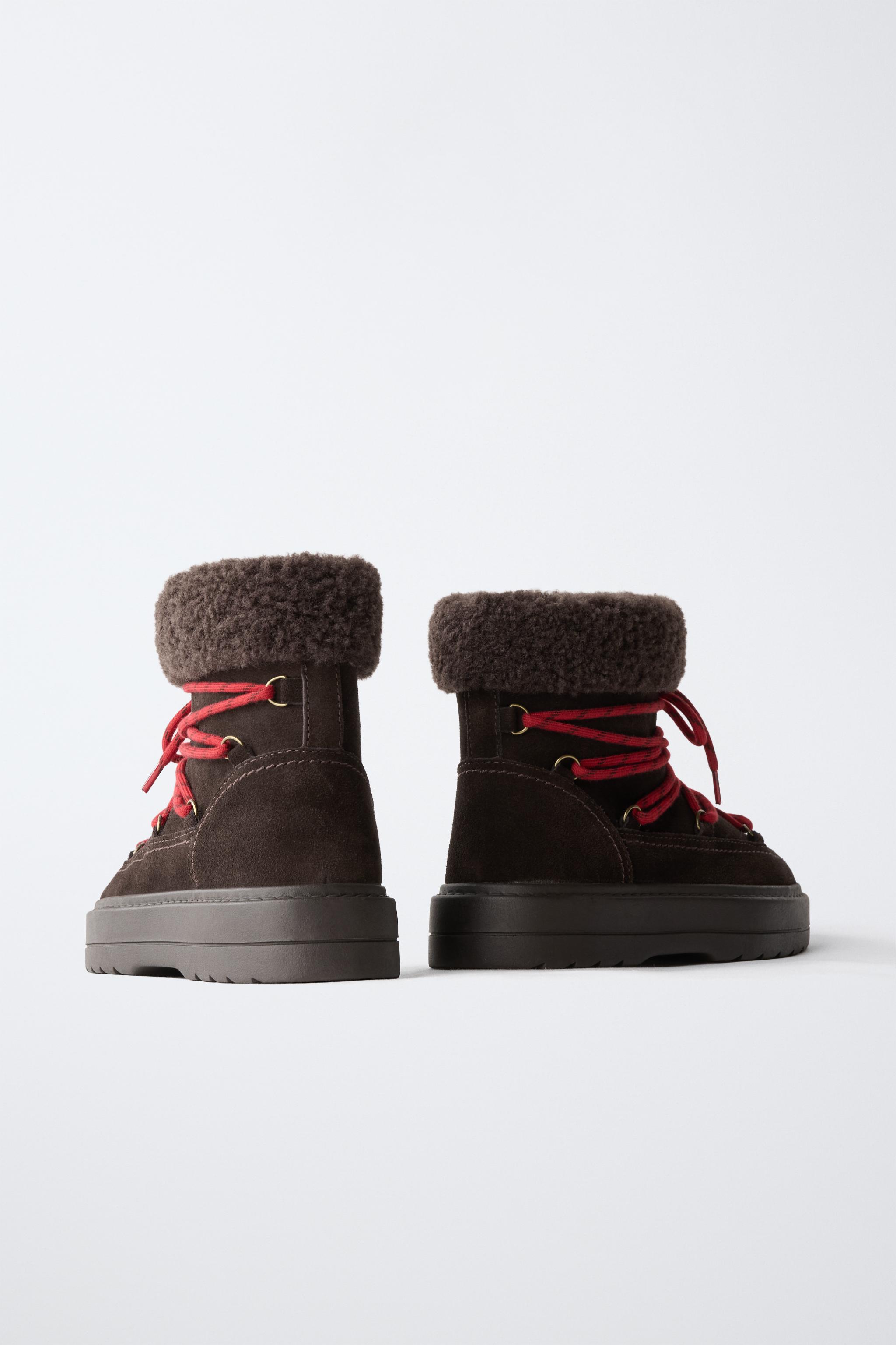 FUR-LINED LEATHER ANKLE BOOTS
