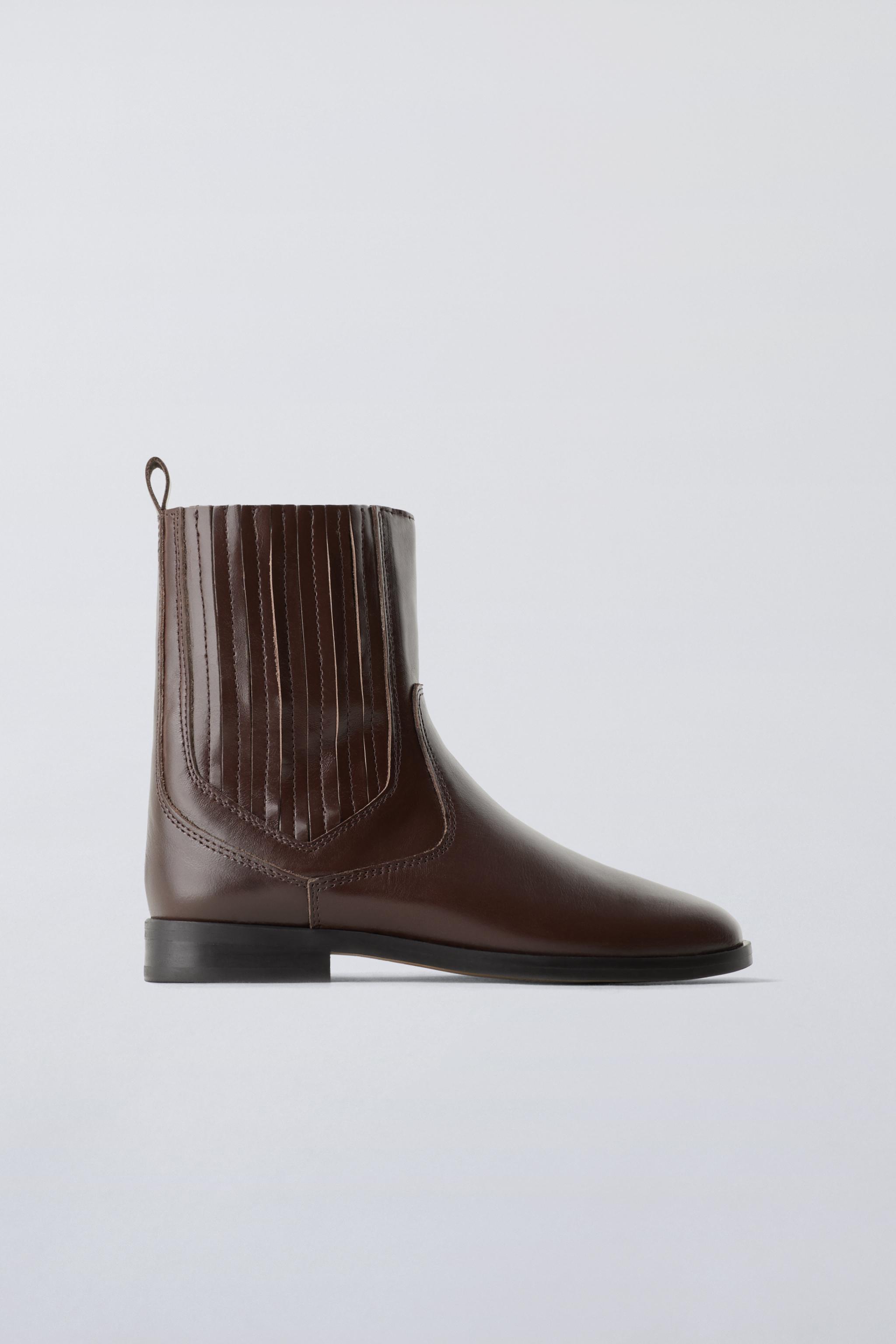 Zara Lined leather ankle deals boots