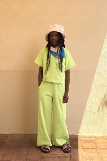 Zara BASIC INTERLOCK T-SHIRT - Lime green