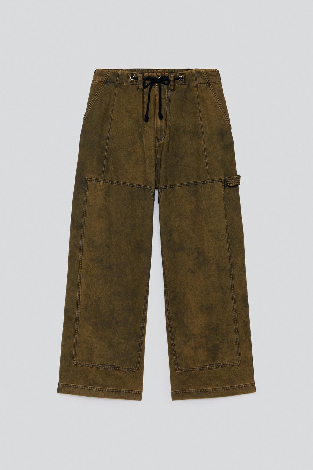 WASHED WIDE-LEG TROUSERS