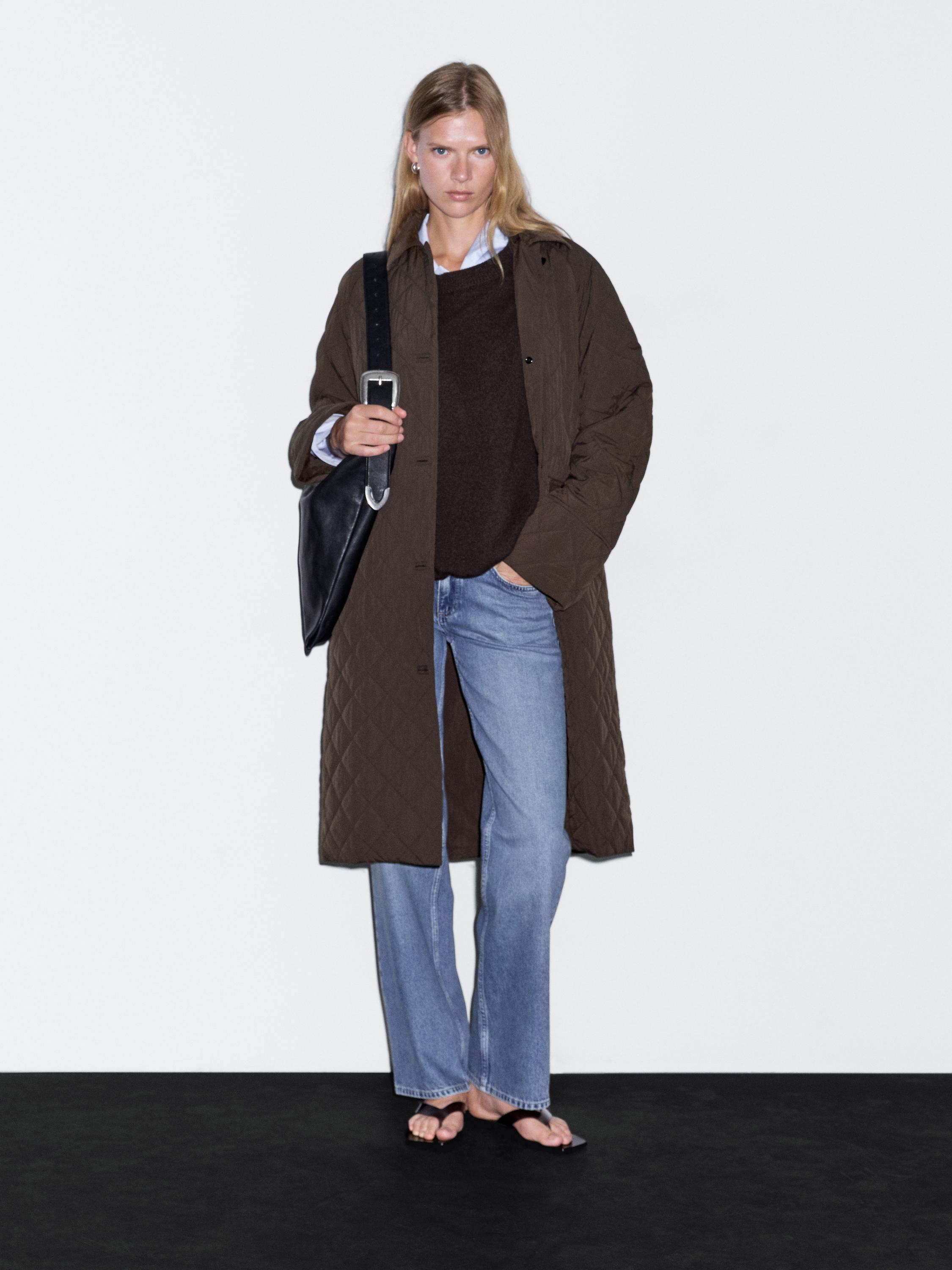 Manteau long détail velours côtelé