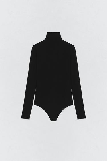SOSHIOTSUKI X ZARA 울 혼방 터틀넥 바디수트 - Zara 블랙