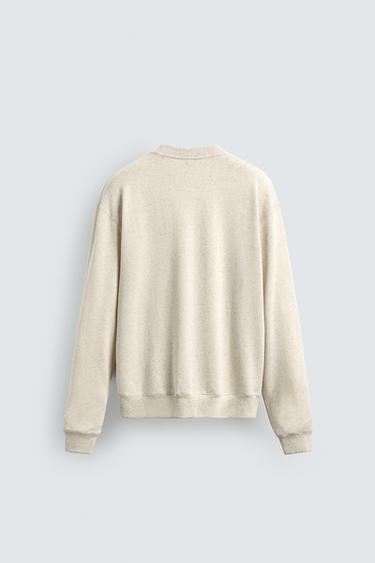 SOFT CREW NECK SWEATSHIRT - Beige marl by Zara - Image 6