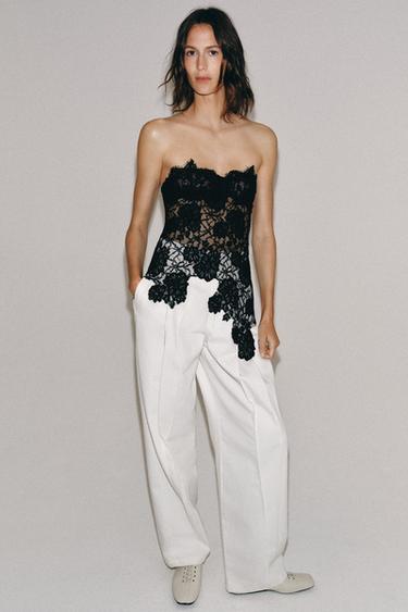 ZW COLLECTION LACE CORSET - Black by Zara